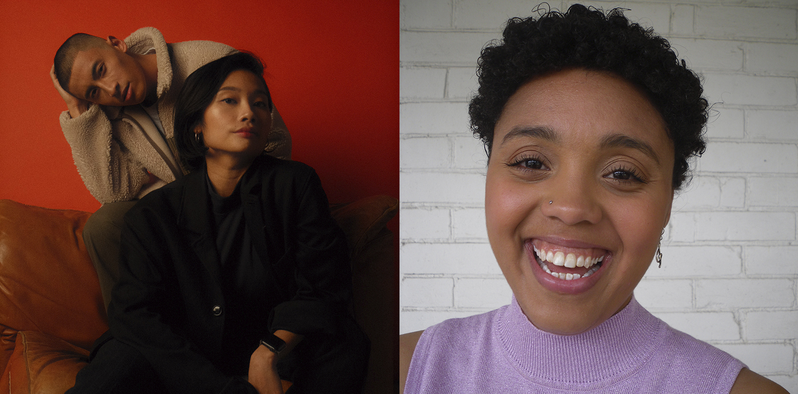 Side-by-side portraits of KINAJ duo and Chenise Mitchell